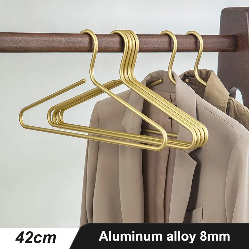 42CM Aluminum Alloy Coat Hanger Closet Organizer Suit Clothes Hanger , Advanced Drying Rack 4MM Thickness 5/10Pcs