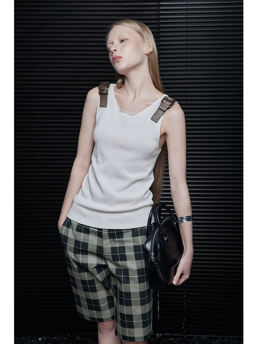 

White Svel Pure Cotton Sweater Vest Women's Summer Outerwear High-End Slimming Street Sle Regular Length Overhead