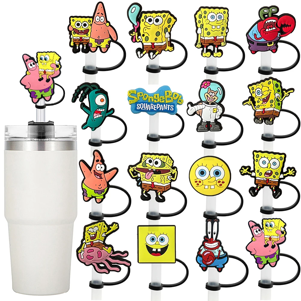 1-20 قطعة غطاء القش الكرتون غطاء 10 مللي متر سيليكون شرب القش التوصيل قابلة لإعادة الاستخدام سبلاش برهان الشرب صالح كوب غطاء من القش دلايات قلادة