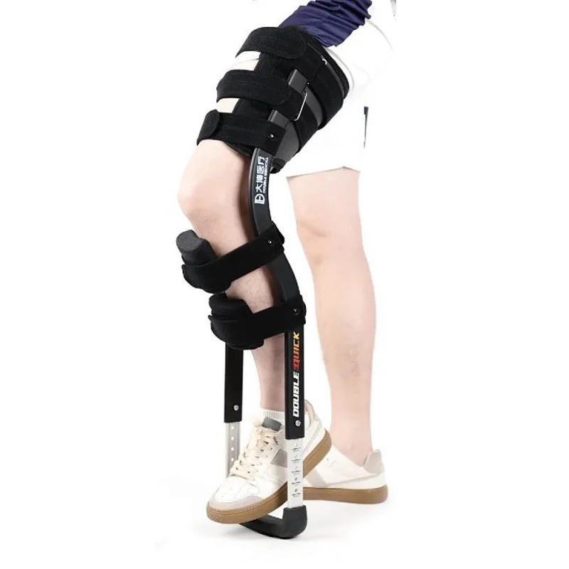 Support Free Rehabilitation Mobility Aids Knee Walker Single-Leg Telescoping Assisted Walking Training Stick Hands Free Crutch