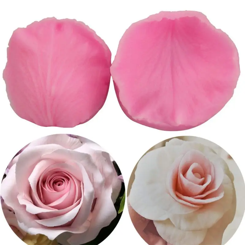 2025 New 3D Rose Petals Veiners Cutter Meridians Flower Sugar Fondant Gum Past Tools Simulation Paste Silicone Cake Mold