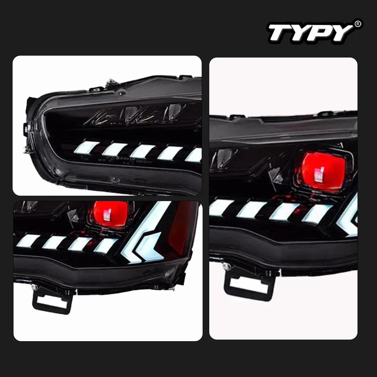 

New LED Head Lamp Upgrade Modified For Mitsubishi Lancer EVO X Headlight RGB 2009-2016 Dynamic Signal Head Lamp Auto Accessories