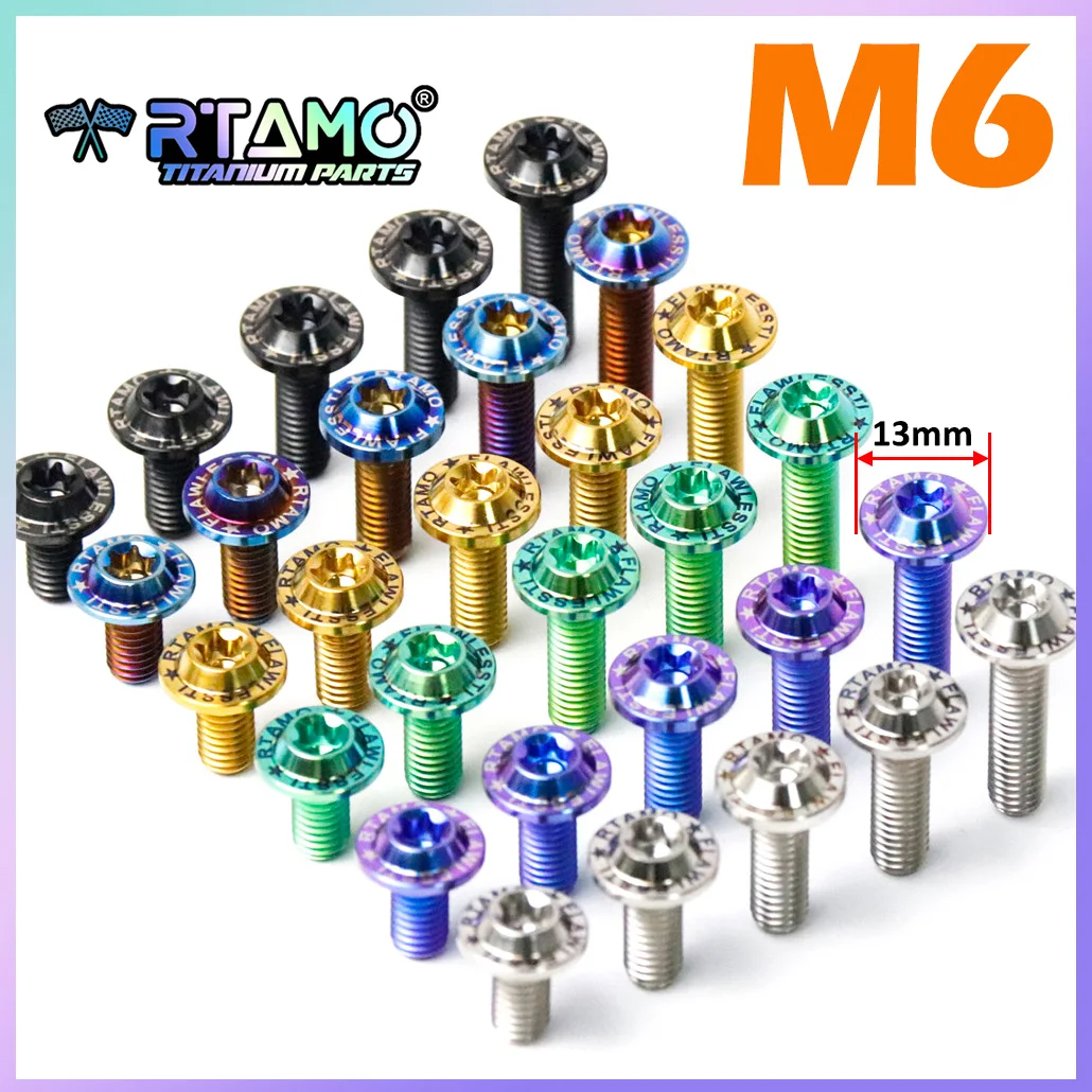 Image of RTAMO Bolzen Titan M6X10/12/15/18/20/25/30mm Torx Kopf Fahrrad Motorrad Modifikation Dekoration Schraube Ti Verschluss 1pc
