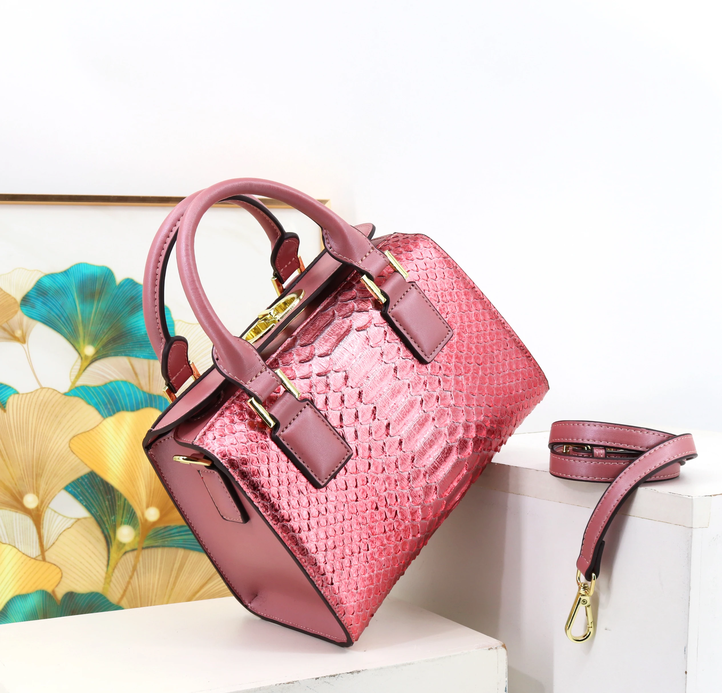 

Newest Fashion Handbag for Women Luxury Designer Bags Genuine Leather Handbag for Ladies Quality Squamous Serpentine Bags