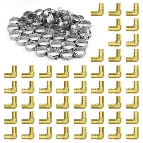 50PCS Brass 3/4 Clamp Elbows Pipe Fittings for heating Systems - Durable & Reliable