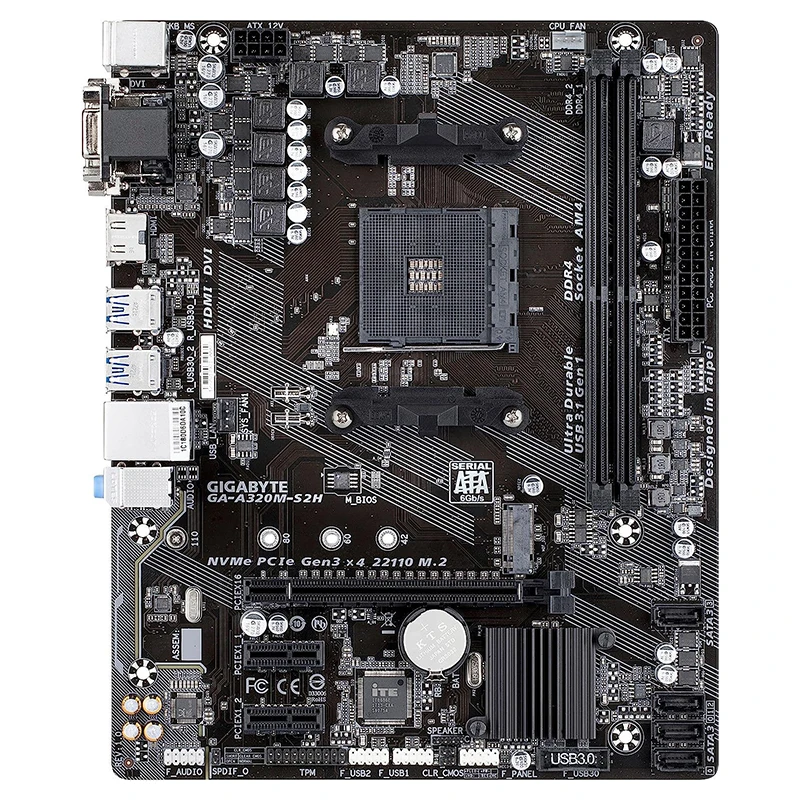 Gigabyte GA-A320M-S2H Original nueva placa base AMD Socket LGA 1151 DDR4 USB3.0 SATA3.0 VGA + DVI + HDMI