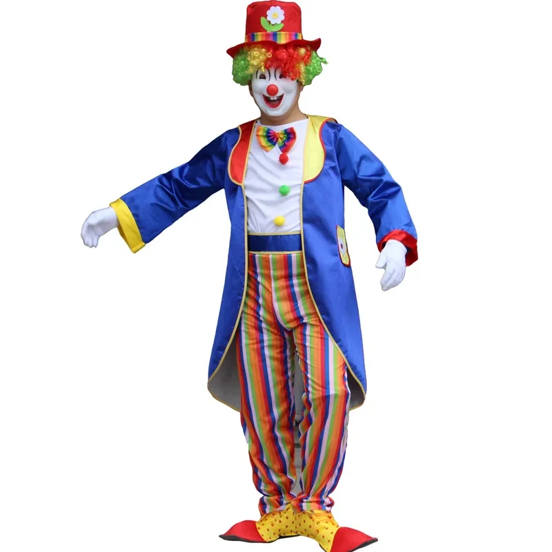 SN55Muta per adulti Clown del circo Costume cosplay Vestito per spettacoli teatrali Festa di carnevale Abbigliamento da clown con accessori Nuovo A @ 54WE