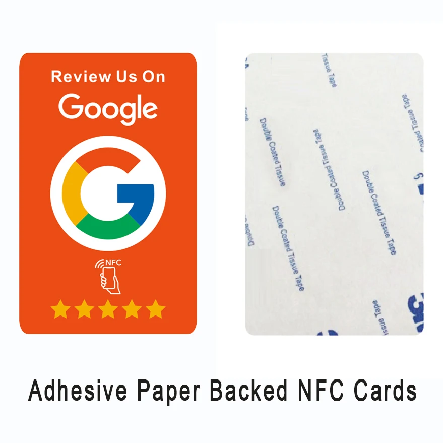 Custom Logo Printing RFID Smart Business Card with Adhesive Type Google Review NFC Card