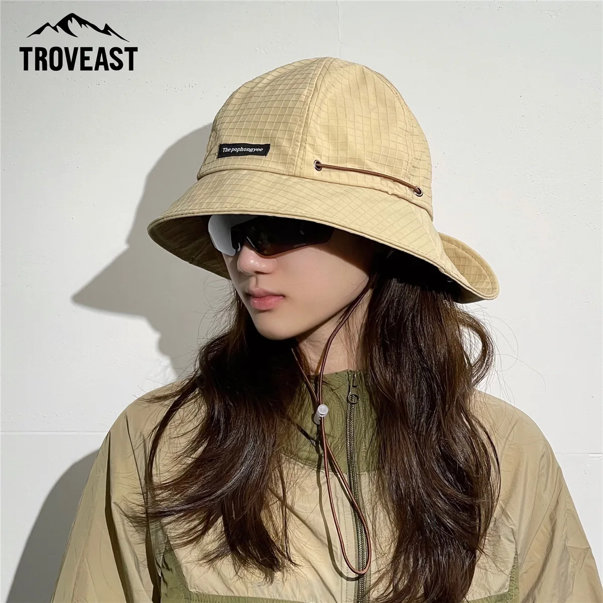 

Parent children's Sunscreen Hat Outdoor men's women's Sunshade Hat Shawl Lightweight Breathable Quick Dry Fisherman Hat 4m838