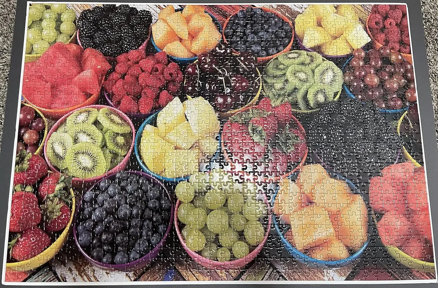 1000 Teile ausgefallene Fruchtbecher-Puzzles für Erwachsene, Heimdekoration für Spiele, Familienspaß, Bodenpuzzles, Lernspielzeug für Kinder