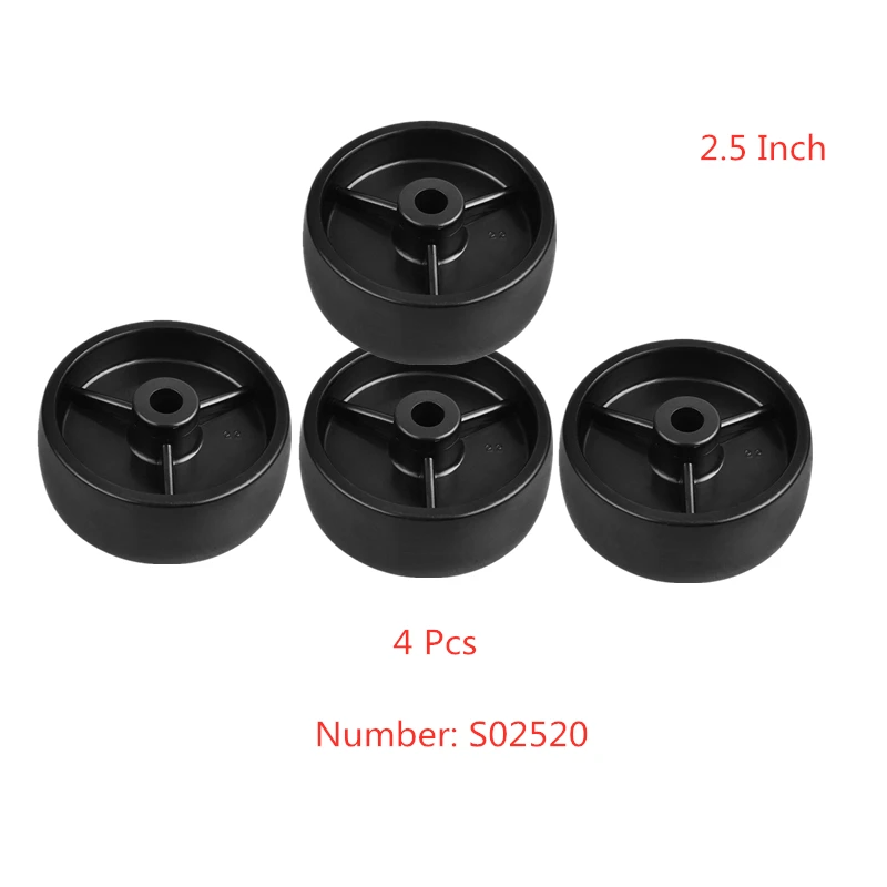 

4 Pcs/Lot Casters 2.5 Inch Black Pp Single Wheel Inner Hole 8mm Bearingless Plastic Diameter 65mm Home