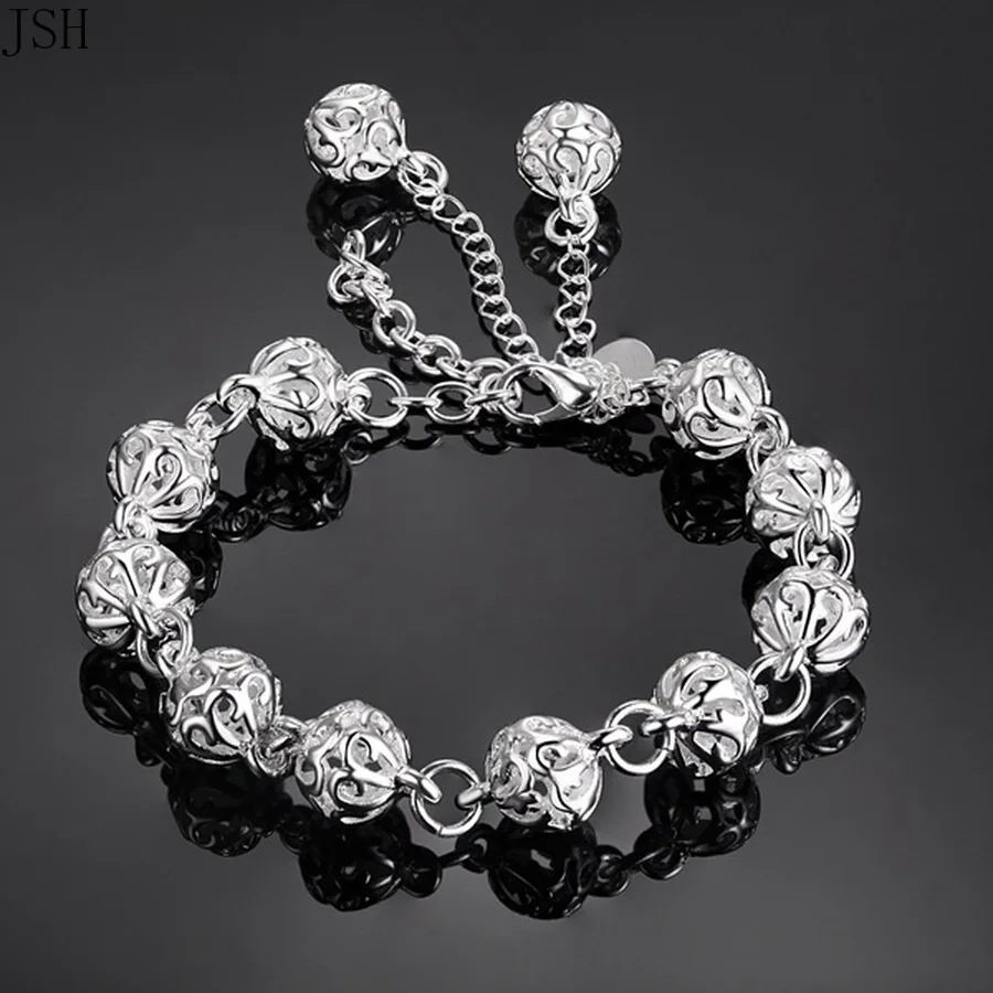 

100% 925 Sterling Silver Beautiful Bracelets Noble Top Pretty Fashion Wedding Party Cute Nice Ball Bracelet Jewelry