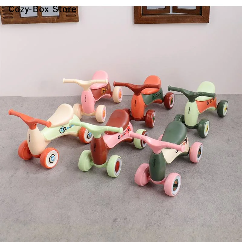 [ZY]1Pcs Simulation Mini Cute Balance Car Four-wheeled Baby Sliding Scooter Ornament Creative Assembly Car Toy Gift[ZY]