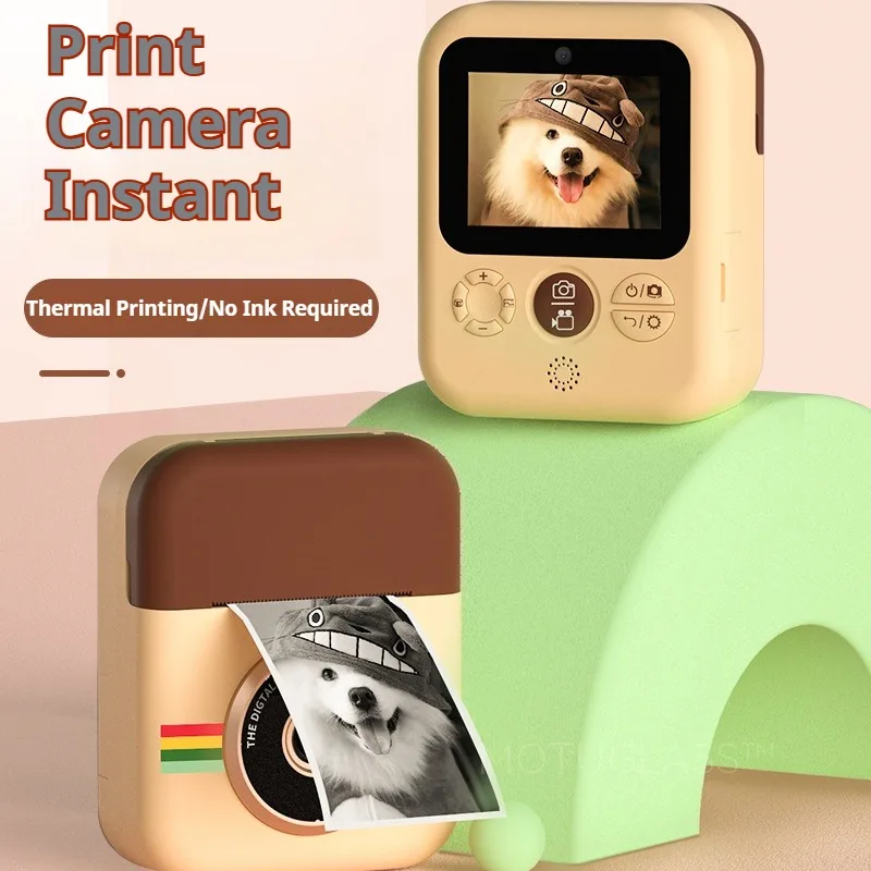 Instant Camera for Kids with Dual Cameras 2.4 Inch HD Display Thermal Printer Creative Photography Gifts for Boys and Girls