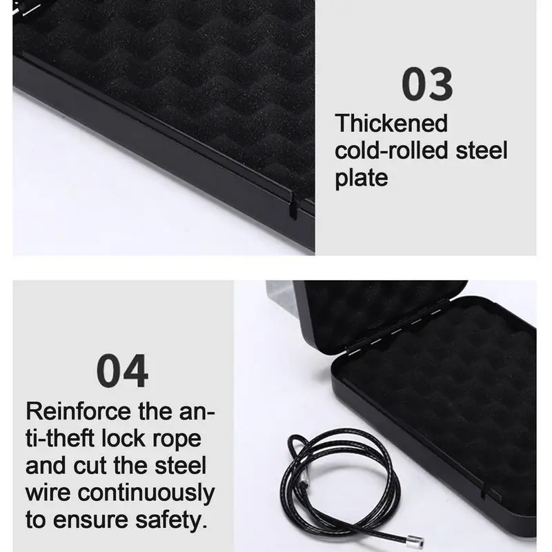 Draagbare Safe Box Compacte Kleine Safe Box Metalen Lock Box Met Code Combinatie Lock Box Beveiliging Safe Box Vergrendeld Opbergdoos Voor