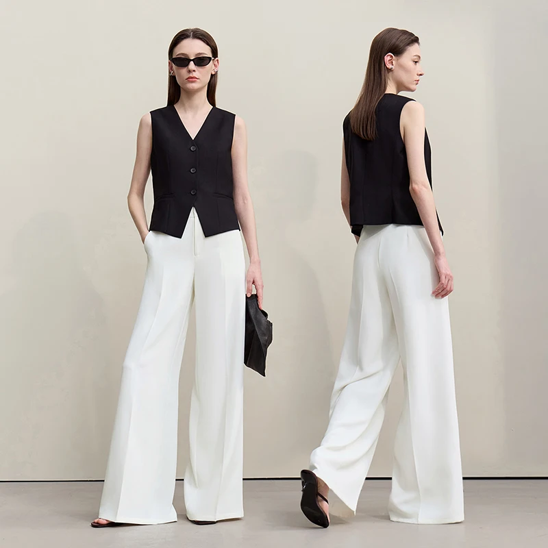 Amii Women Pants 2026 Summer Loose Casual Wide Leg Trousers Soft Drape Fabric Office Commute Elegant Long Clothes Women 12621076