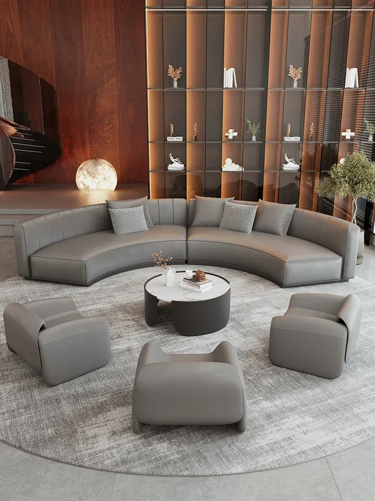 Semicircular curved sofa special-shaped beauty salon hotel lobby rest area reception and negotiation