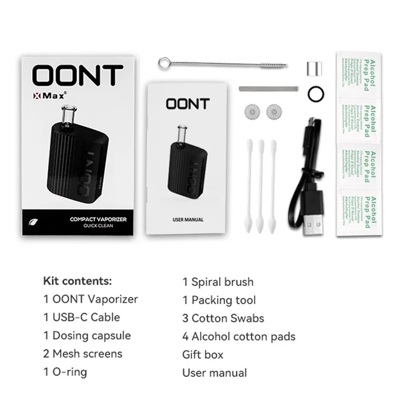 المرذاذ عشب جاف الأصلي Xmax OONT عدة 1500mAh 18500 بطارية السيراميك غرفة التدفئة التحكم في درجة الحرارة السجائر الإلكترونية