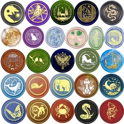 Cat and Window Dragon Wolf Butterfly Deer Tropical Flamingo Snake 25mm Removable Brass Wax Seal Stamp Head for Invitations Cards