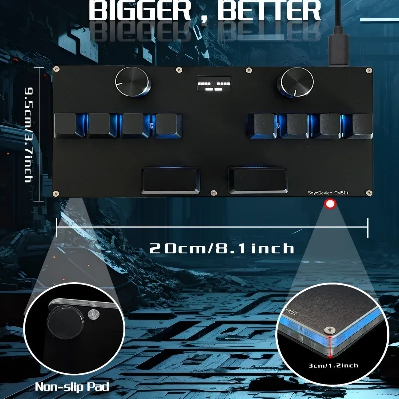 SayoDevice CM51+ Rapid Trigger Wired Keyboard Custom RGB