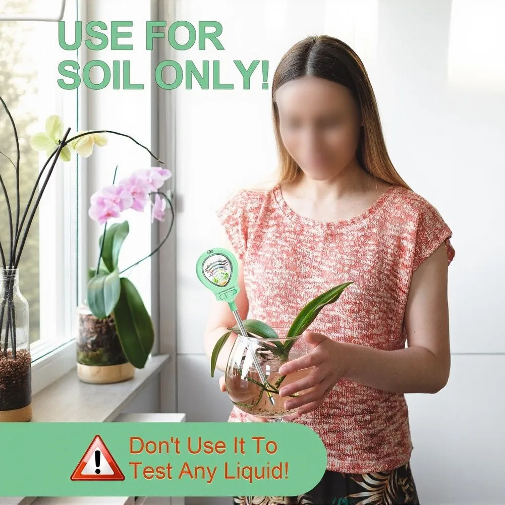 4-in-1 Soil Moisture Tester PH Light Moisture Acidity Meter With Digital Display Accurate Plant Care For Garden Soil Detection