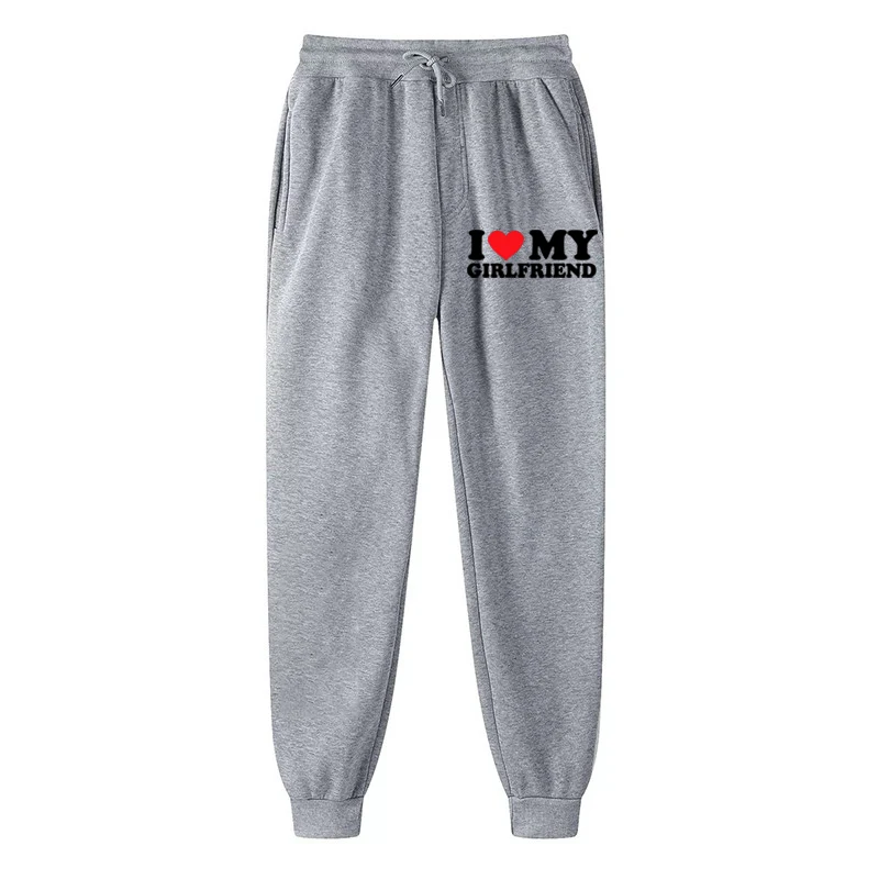 I Love My Girlfriend My Boyfriend Trousers Casual Couple Long Pants Sport Pants Men Women Outdoor Jogging Sweatpant Fashion New