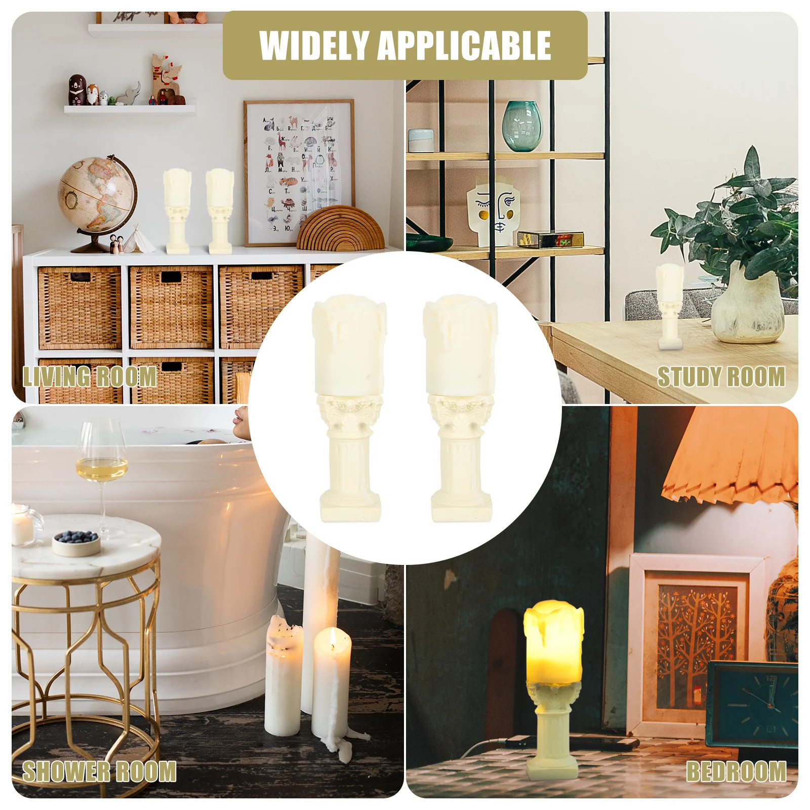 

2Pcs Electronic Lamps Mini Electric Desktop Lights Romantic Indoor Decorative Scene Lanterns Fire Smoke Free