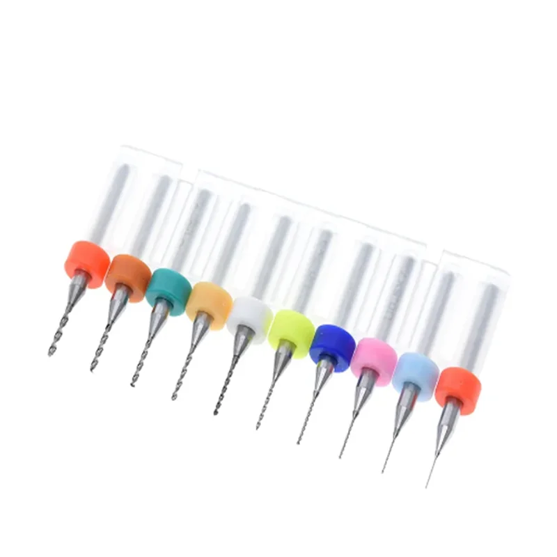 10pcs/box  0.3mm to 1.2mm PCB mini drill Bit tungsten steel carbide for print circuit board cnc drill Bits Machine