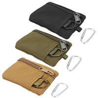 Outdoor  Molle Pouch Wallet Mini Portable Key Card Case Small  Pouch Bag Purse with Carabiner