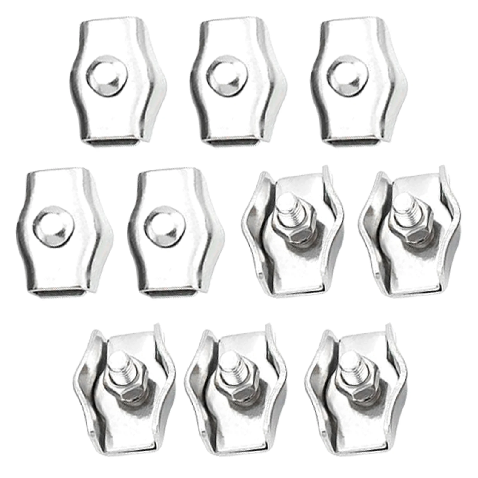 10pcs M3 High Hardness Stainless Steel Fixed Cable Wire Rope Clamp Heavy Duty