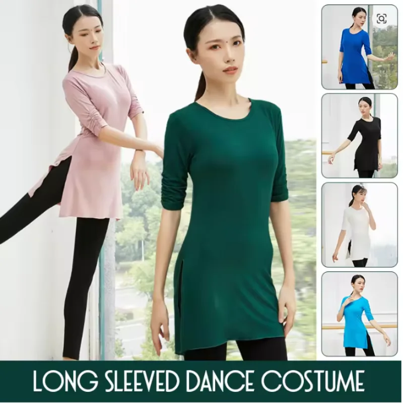 Women Classical Dance Tops Modern Latin Dance Exercise Practice Waltz Ballroom Dance Competition Stage Performance Tops