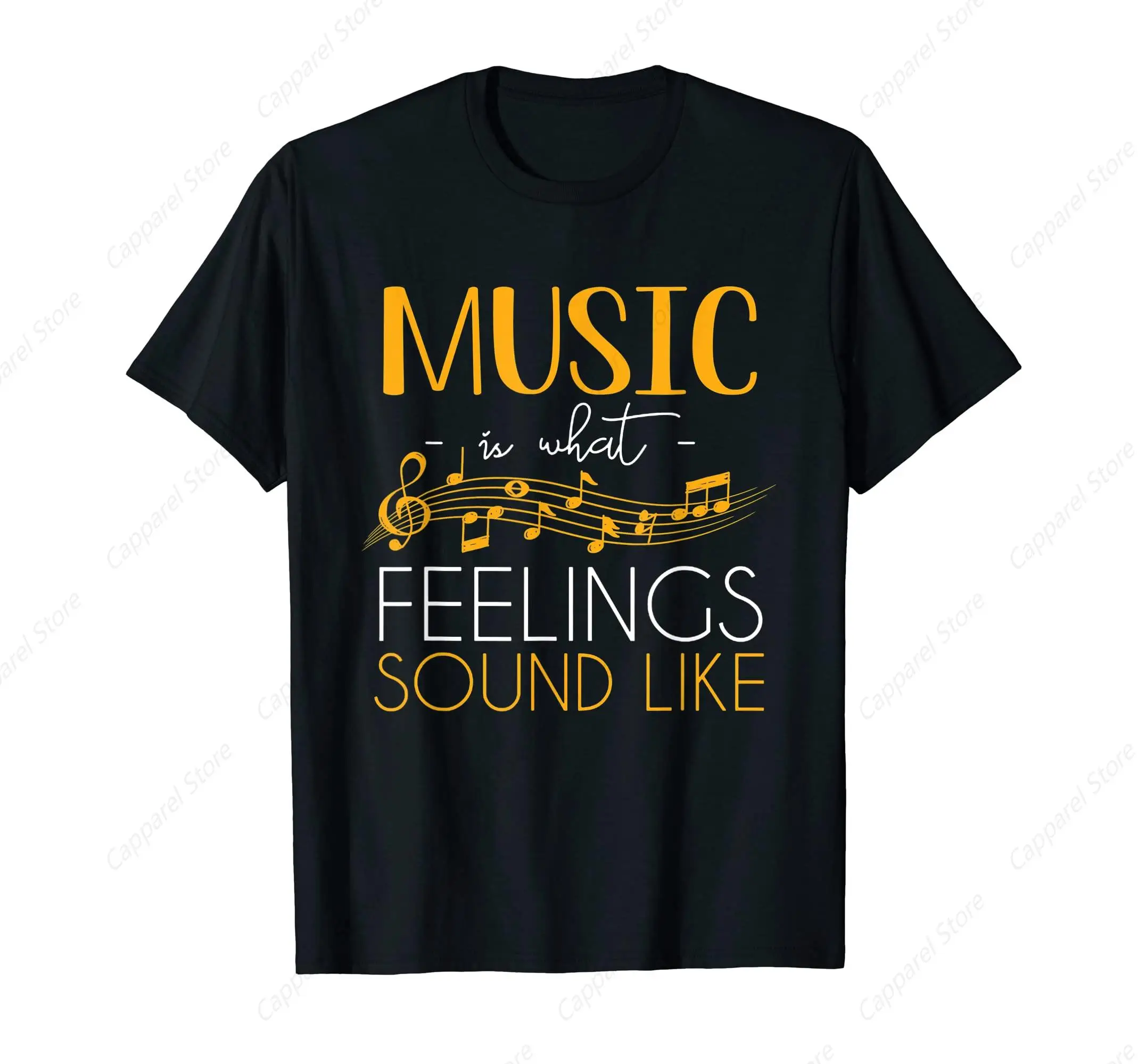 

Music Is What Feelings Sound Like Music Note T-Shirt