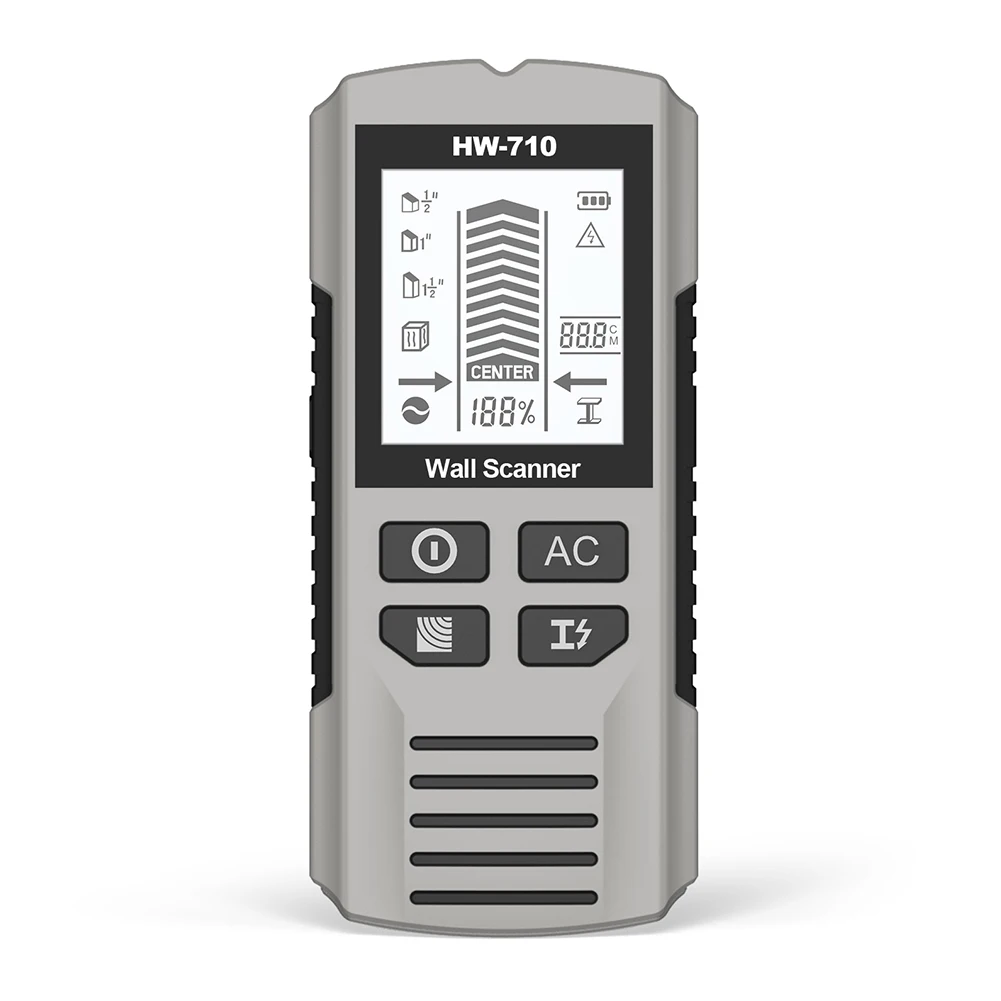 Localizador eletrônico do parafuso prisioneiro do detector do parafuso prisioneiro do varredor da parede 6-em-1 para a detecção do centro do parafuso prisioneiro do drywall de 1-1/2 Polegada