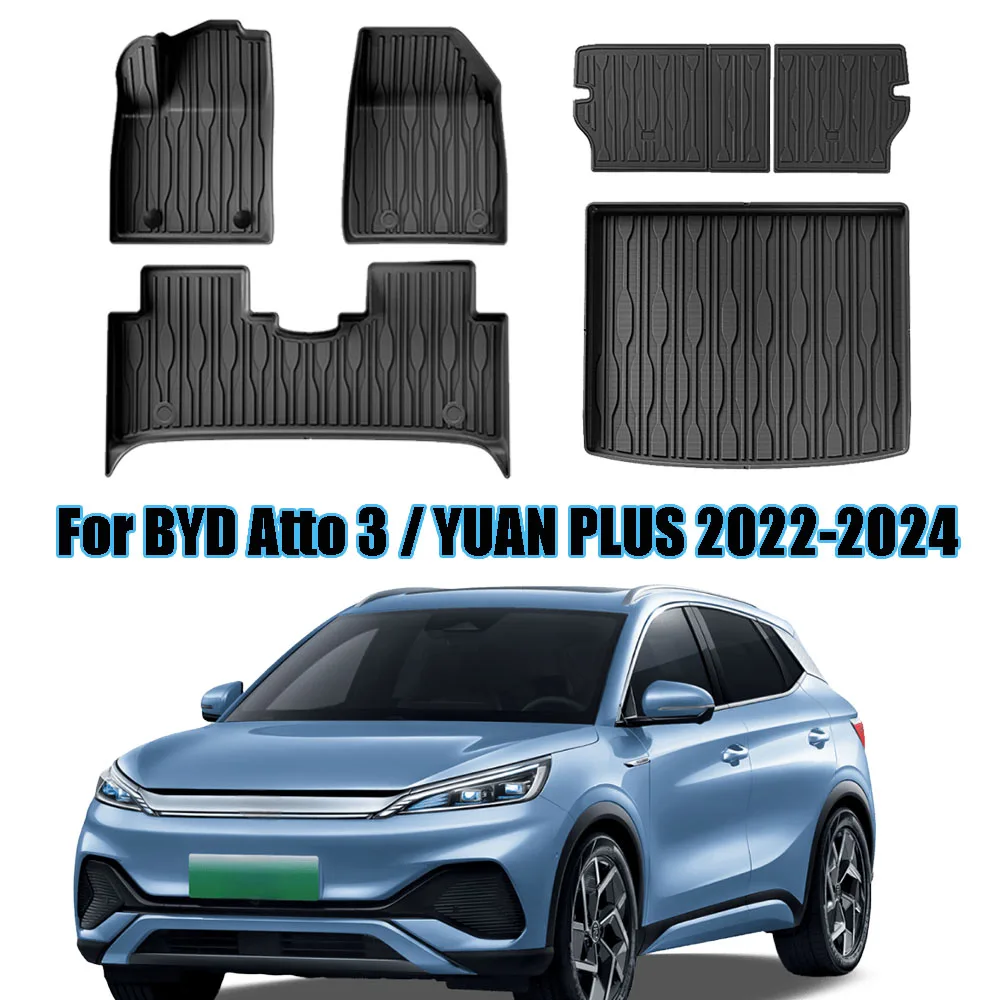 

For BYD Yuan PLUS ATTO3 2022-2024 TPE Floor Mats,All-Weather Anti-Slip Waterproof Left/Right Rudder Accessories