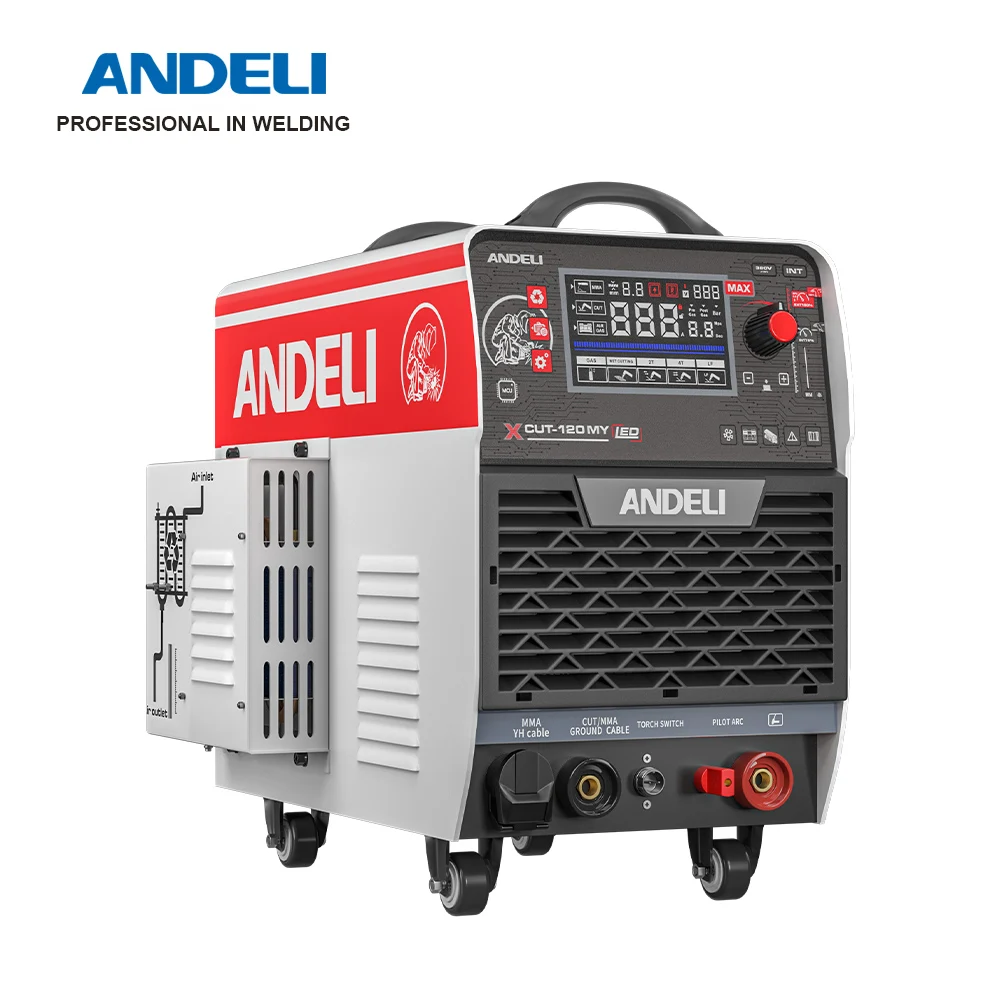 Andeli CUT 120 380V CNC Built-in Pump Compressor MMA Plasma Cutter Laser Max Cut 45mm Cutting Machine