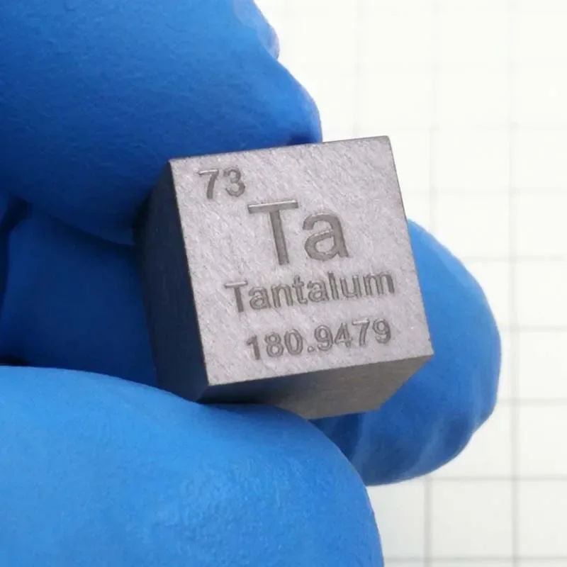 

10mm Tantalum Ta Cubic Periodic Table Cube 99.9% Pure Tantalum Cubic Metal Gift Rare Metal Tantalum Element Block e