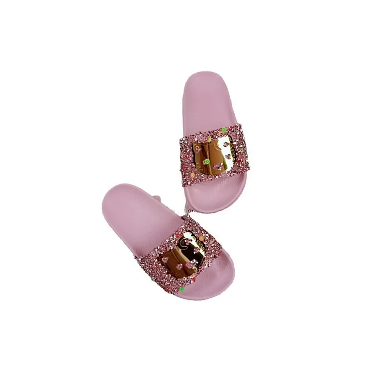 2026 New Summer Kids One-band Slippers Cute Cat Fruit Rhinestone Design Non Slip Comfort Wear-resistant Soft Sole Girls Slides - view 5