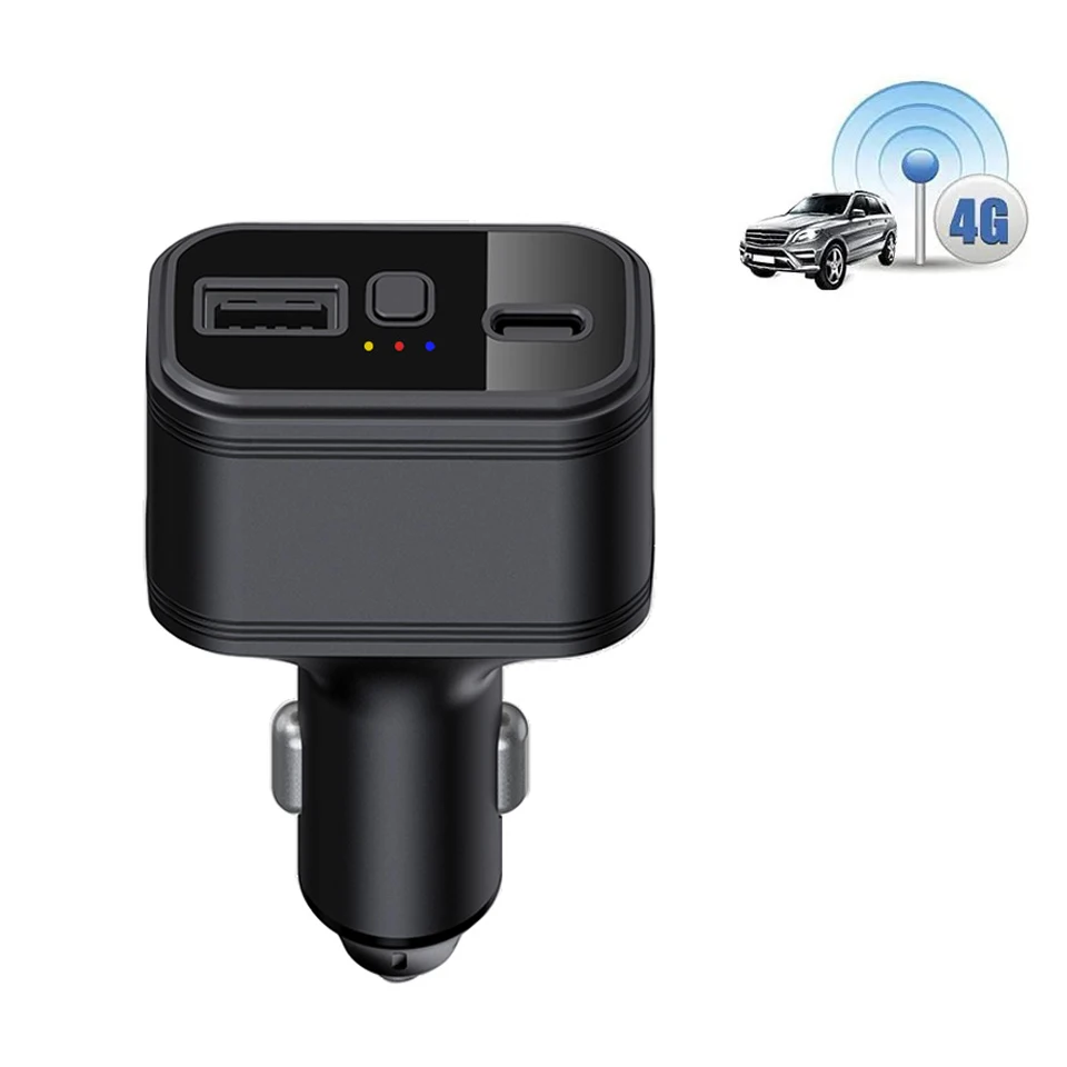 

New Arrival TK818 4G TKSTAR GPS Tracker USB Type-C Two Charging Ports Cigarette Lighter Car Charger Free APP Realtime Tracking