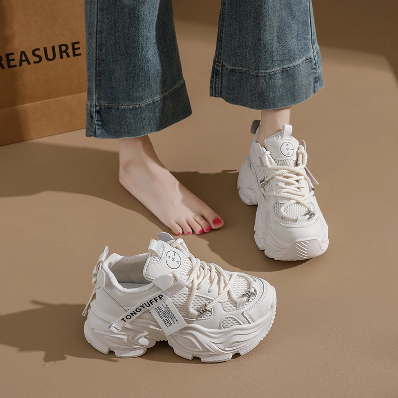 

Women's 7CM Platform Sneakers for Women Thick Sole Comfortable Walking Shoes Non Slip Rubber Outdoor Casual Fashion