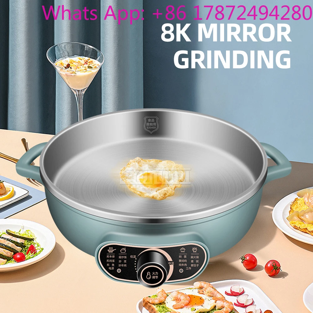 Electric Pancake Pan Multi functional Non Stick 304 Stainless Steel Frying Cooker Panquequera Electric Pan