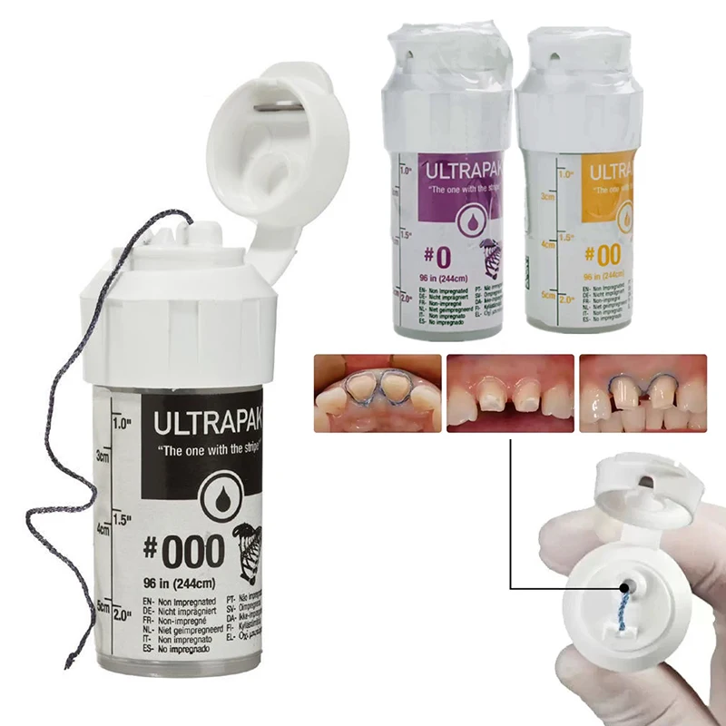 

Ultrapak Dental Cord Gingival Retraction Cord Ultradent Knitted Retraction Cord for Impression Preparation Tissue Management