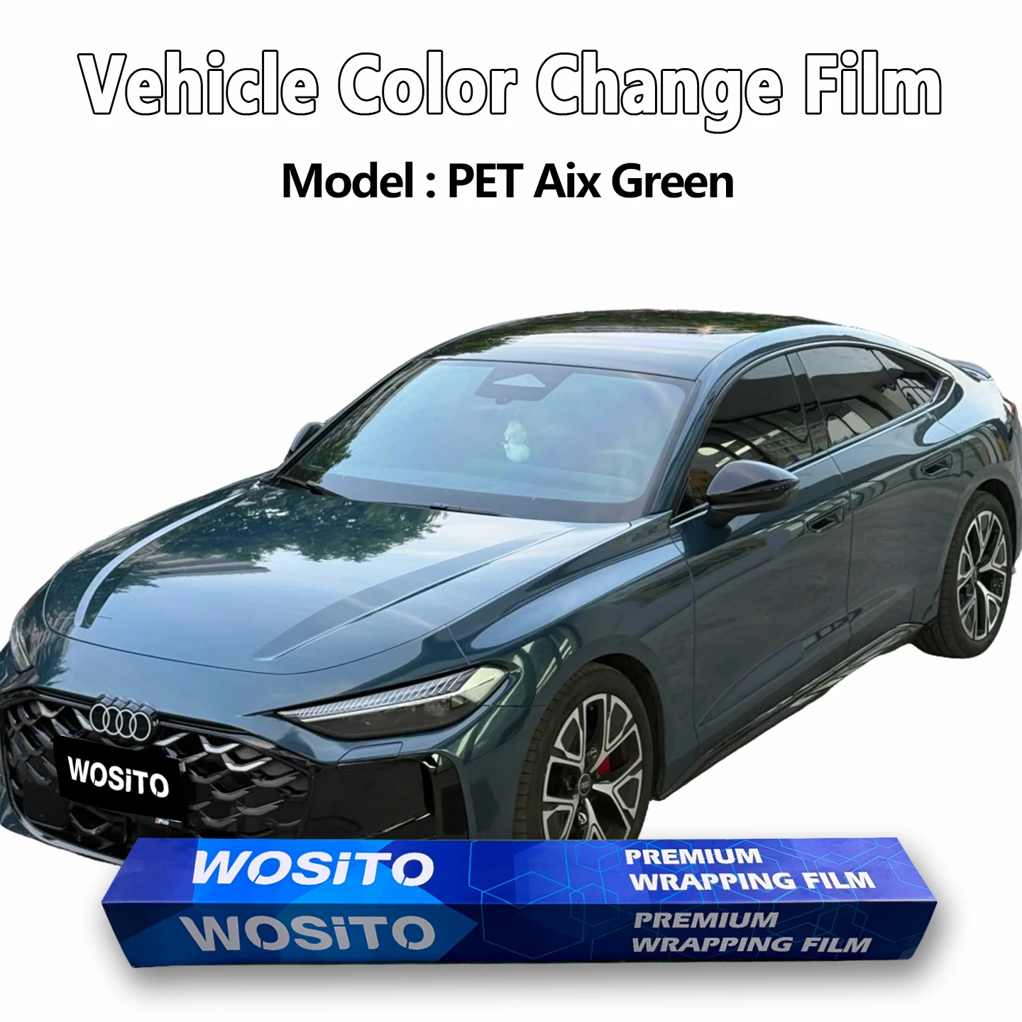 PET Aix Green Automotive Coating OEM Inspiration Gloss Metal Green Automotive Vinyl Package