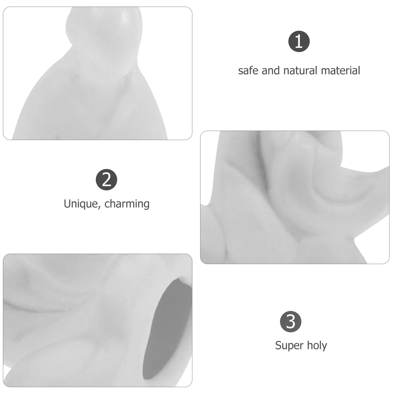 

No Face Buddha Porcelain Monk Figure Smooth Lines Desktop Monk Decor Household Ornament Gift Household Monks