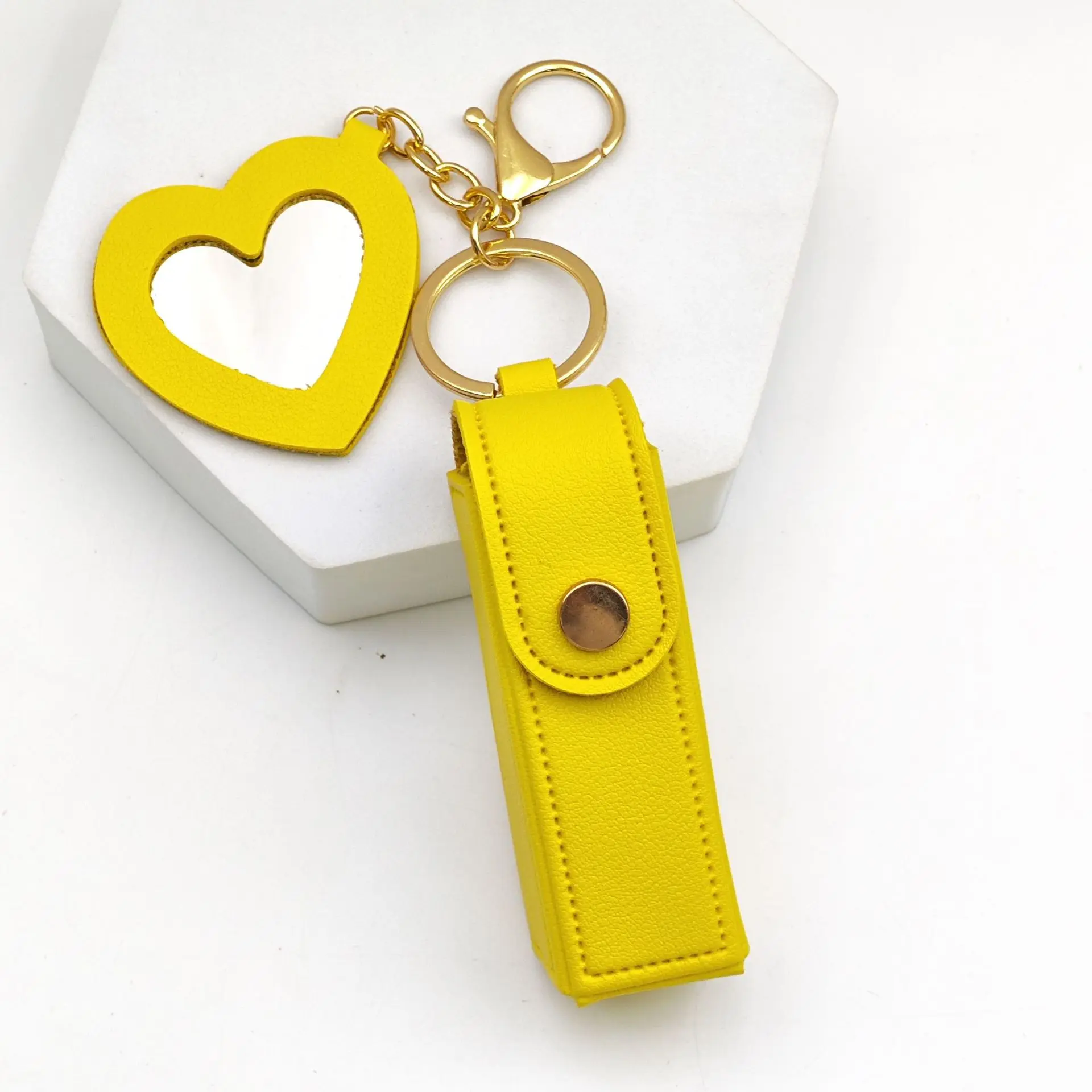 Personalisierter Modischer Kleiner Spiegel Rotumschaltender Umschlag Maßgefertigter Leder-Autoschlüsselanhänger Taschen-Schlüsselring Kreativer Geldanhänger Geschenk – Detail 6