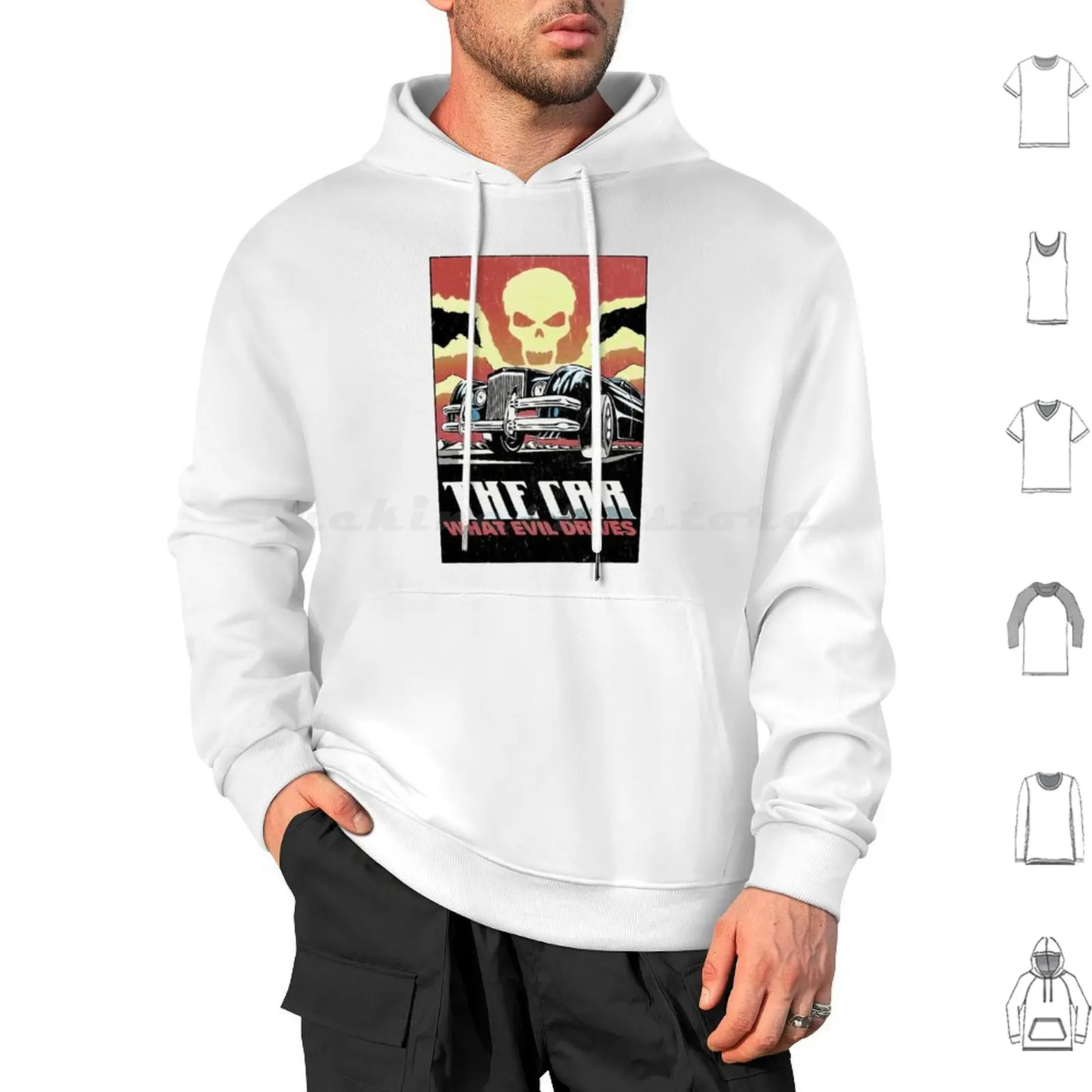 

The Car 1977 Poster Hoodies Long Sleeve Duel 1971 Trucker Truck Big Rig 18 Wheeler Cult Classic Movie Speilburg