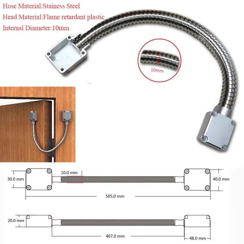 Stainless Steel Hose Door Loop Electric Exposed Mounting Protection Sleeve Access Control Cable Line for Control Lock Door Lock