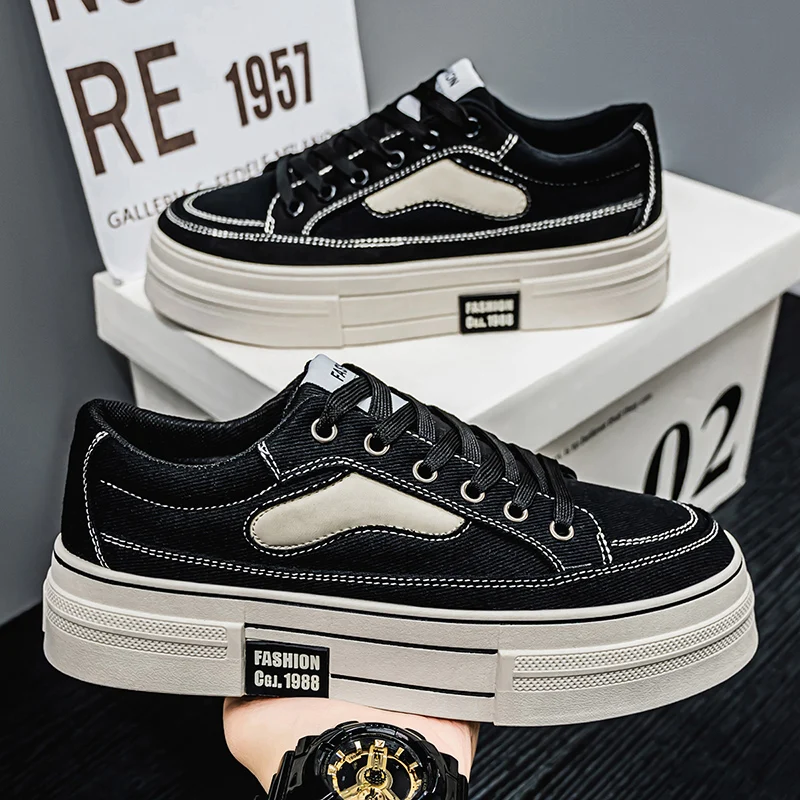 

Мужские черные, серые, зеленые, вулканизированные туфли на плоской подошве, парусиновая обувь, новые модные мужские дизайнерские кроссовки, низкие парусиновые однотонные туфли