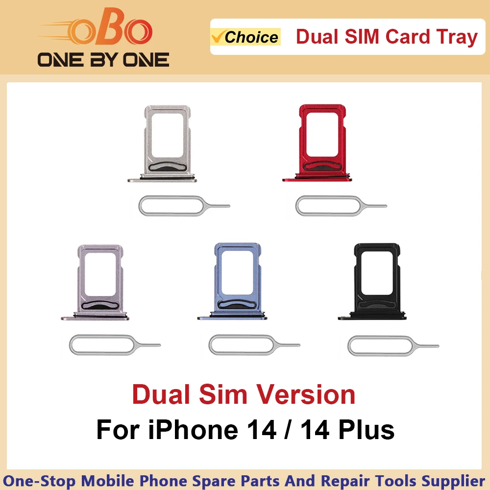 Dual SIM Card Tray Holder Slot Replacement for iPhone 14 Plus 14Plus Double SIM Card Tray Slot Holder Black White Blue (1PC)