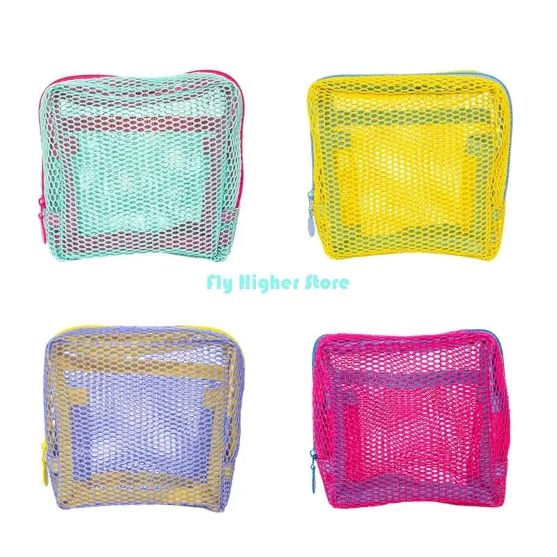 

Нейлоновая сетчатая организация макияжа квадратная сетка косметическая сумка для прохождения косметической мешок для хранения