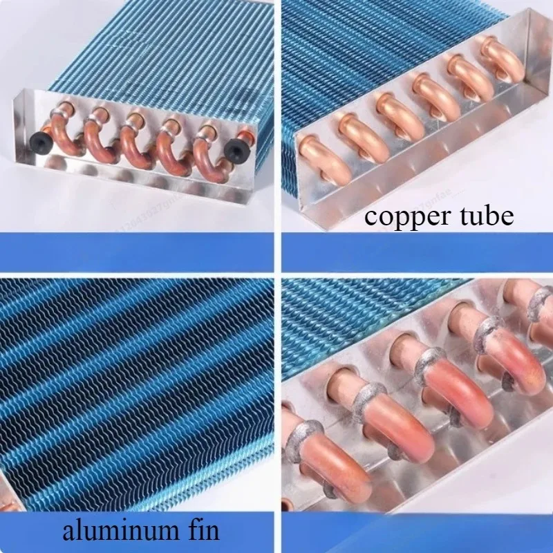 1PC Copper Tube Aluminum Fin Evaporator Condenser Radiator Refrigerator Freezer Air-cooled and water-cooled heat exchanger